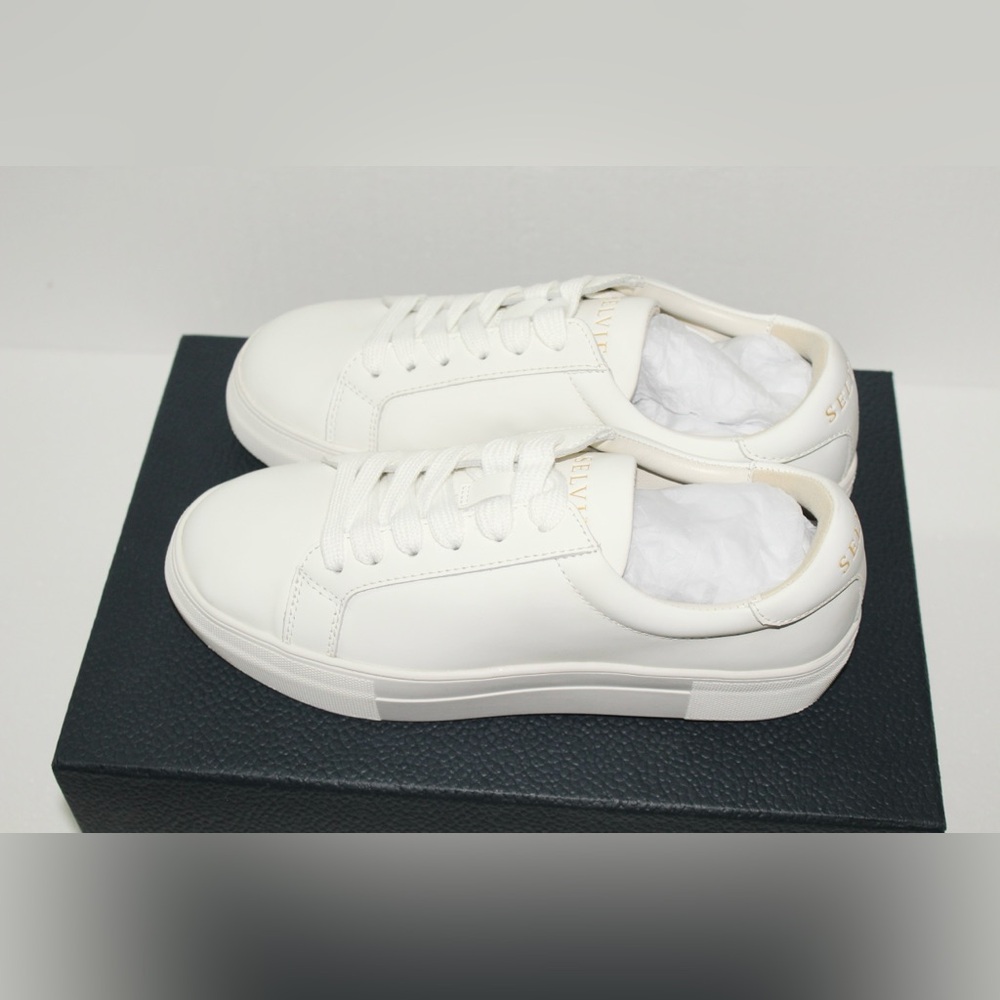 SELVIE White Vegan Leather Sneakers - Unisex Boutique | New in Box - Picture 5 of 8